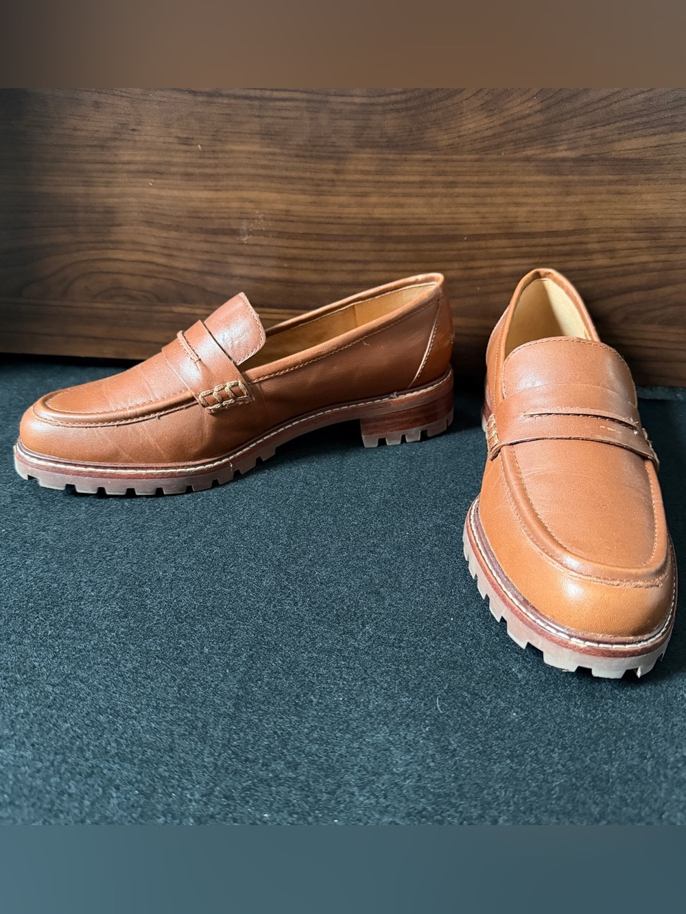 Madewell Corine Lugsole Loafer Women's Size 7 Camel Brown Leather - Picture 3 of 13